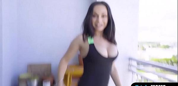  Stepmoms yoga exercise ends in a hot quickie fuck